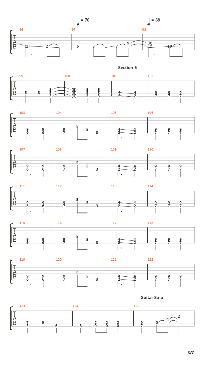 Echoes吉他谱