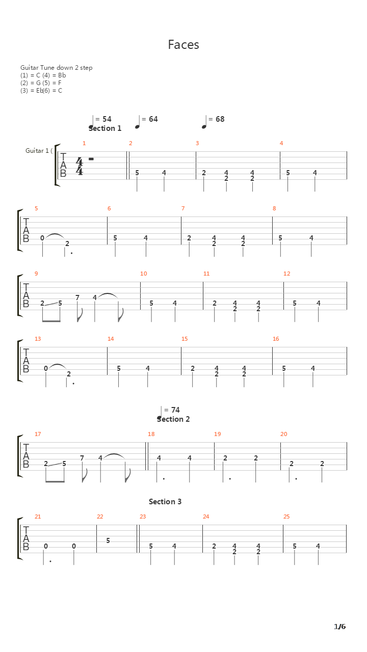 Faces吉他谱