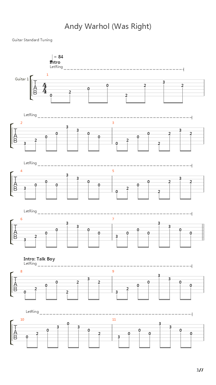 Andy Warhol Was Right吉他谱