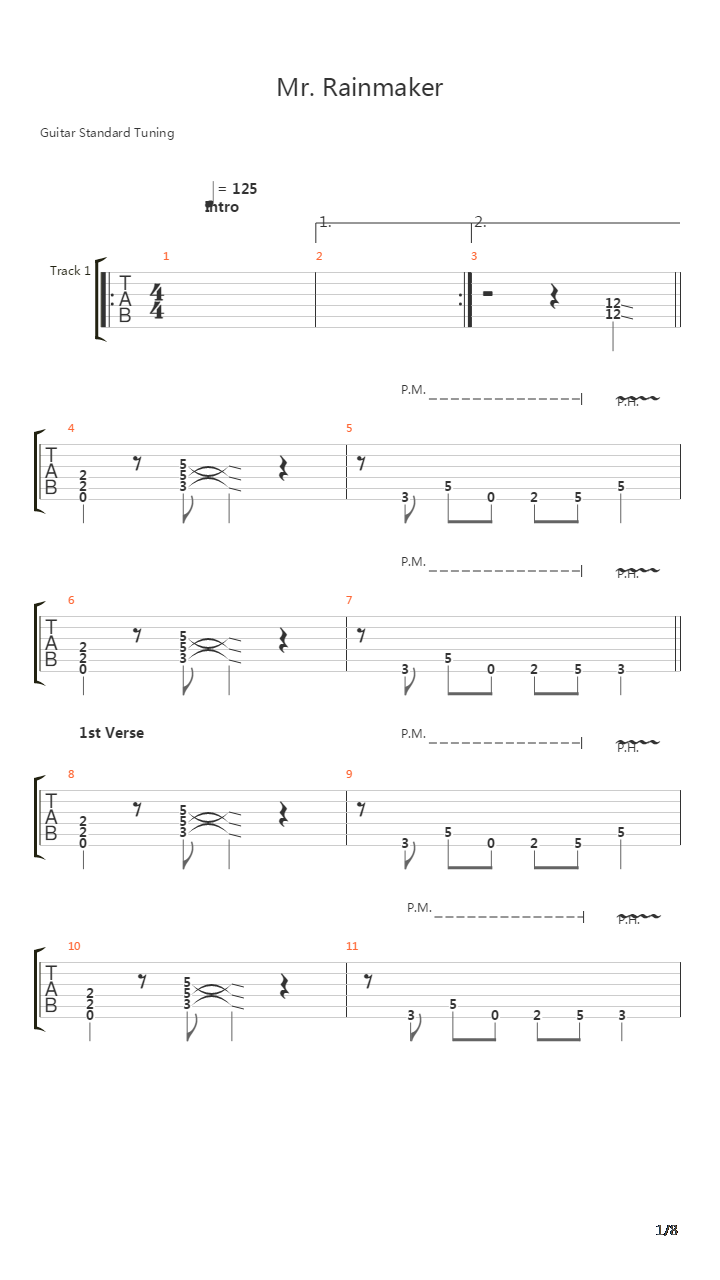 Mr Rainmaker吉他谱