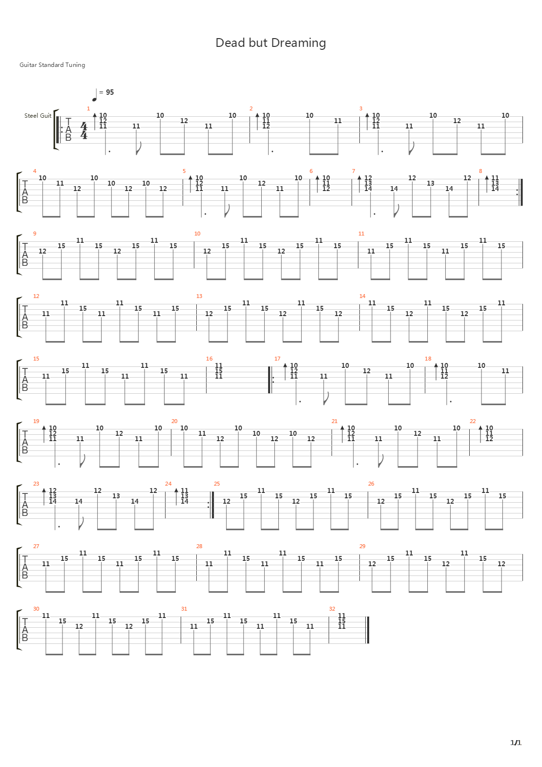 Dead But Dreaming吉他谱
