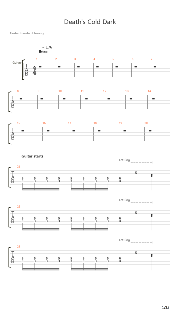 Deaths Cold Dark吉他谱