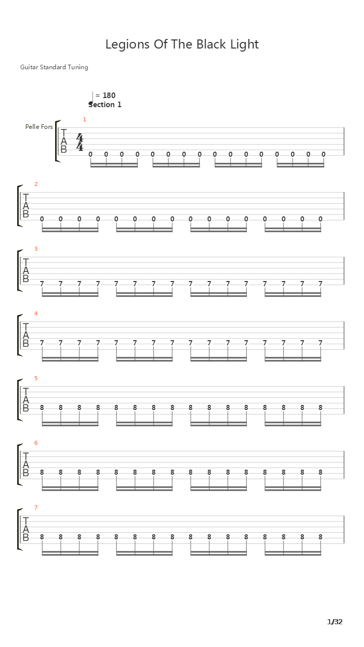 Legions Of The Black Light吉他谱