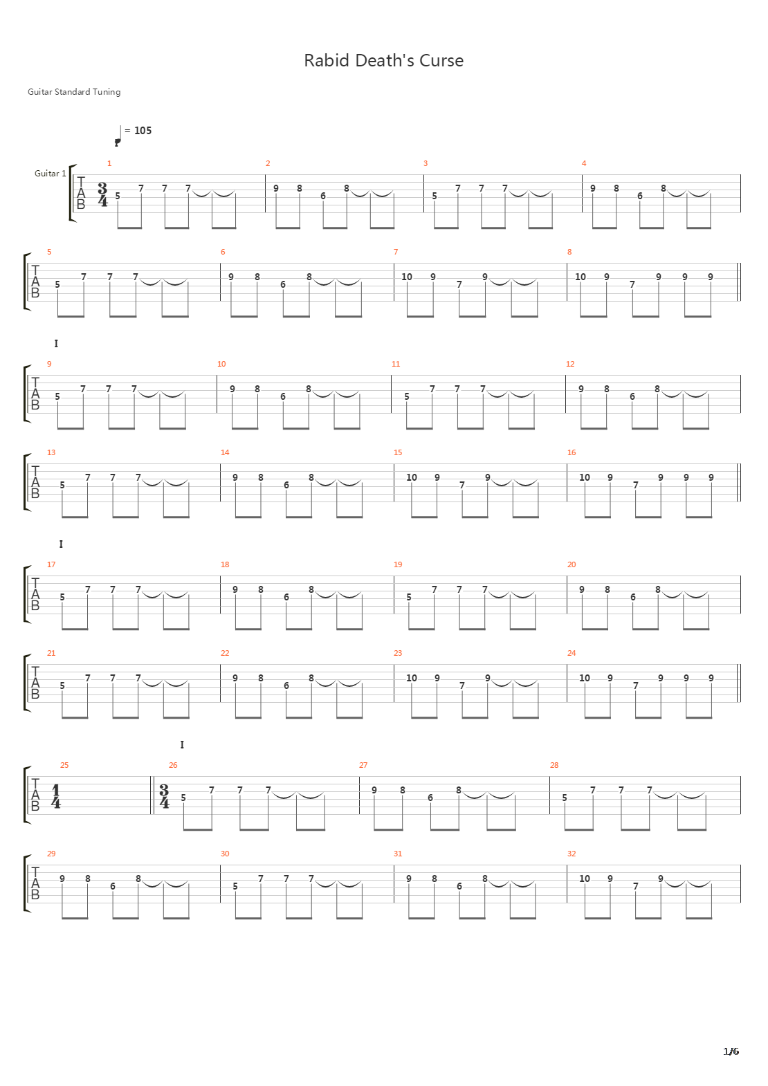 Rabid Deaths Curse吉他谱