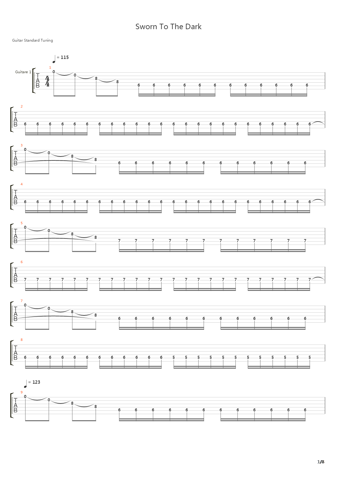 Sworn To The Dark吉他谱