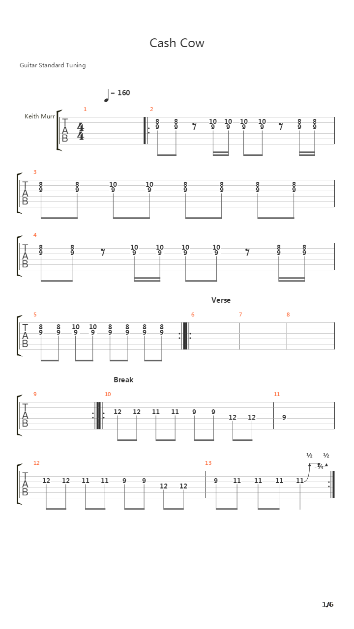 Cash Cow吉他谱