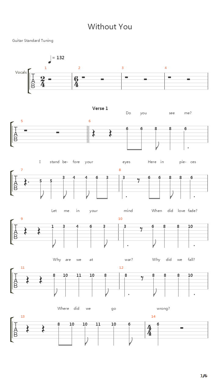 Without You吉他谱