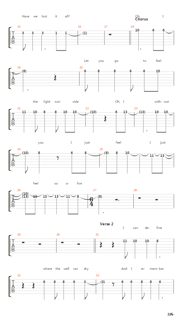 Without You吉他谱