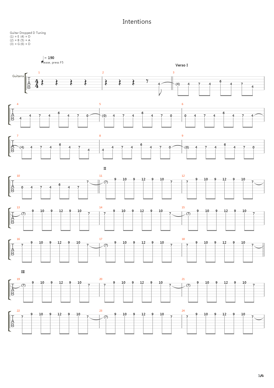 Intentions吉他谱