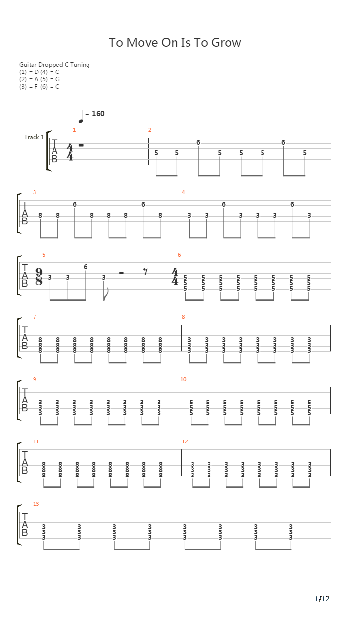 To Move On Is To Grow吉他谱
