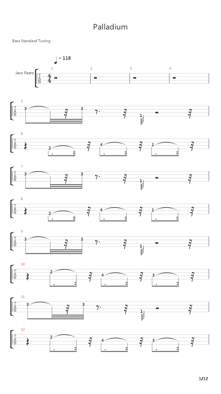 Palladium吉他谱