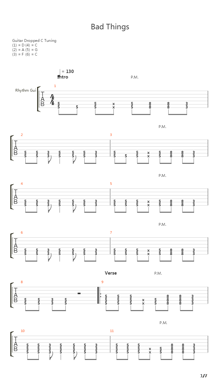 Bad Things吉他谱