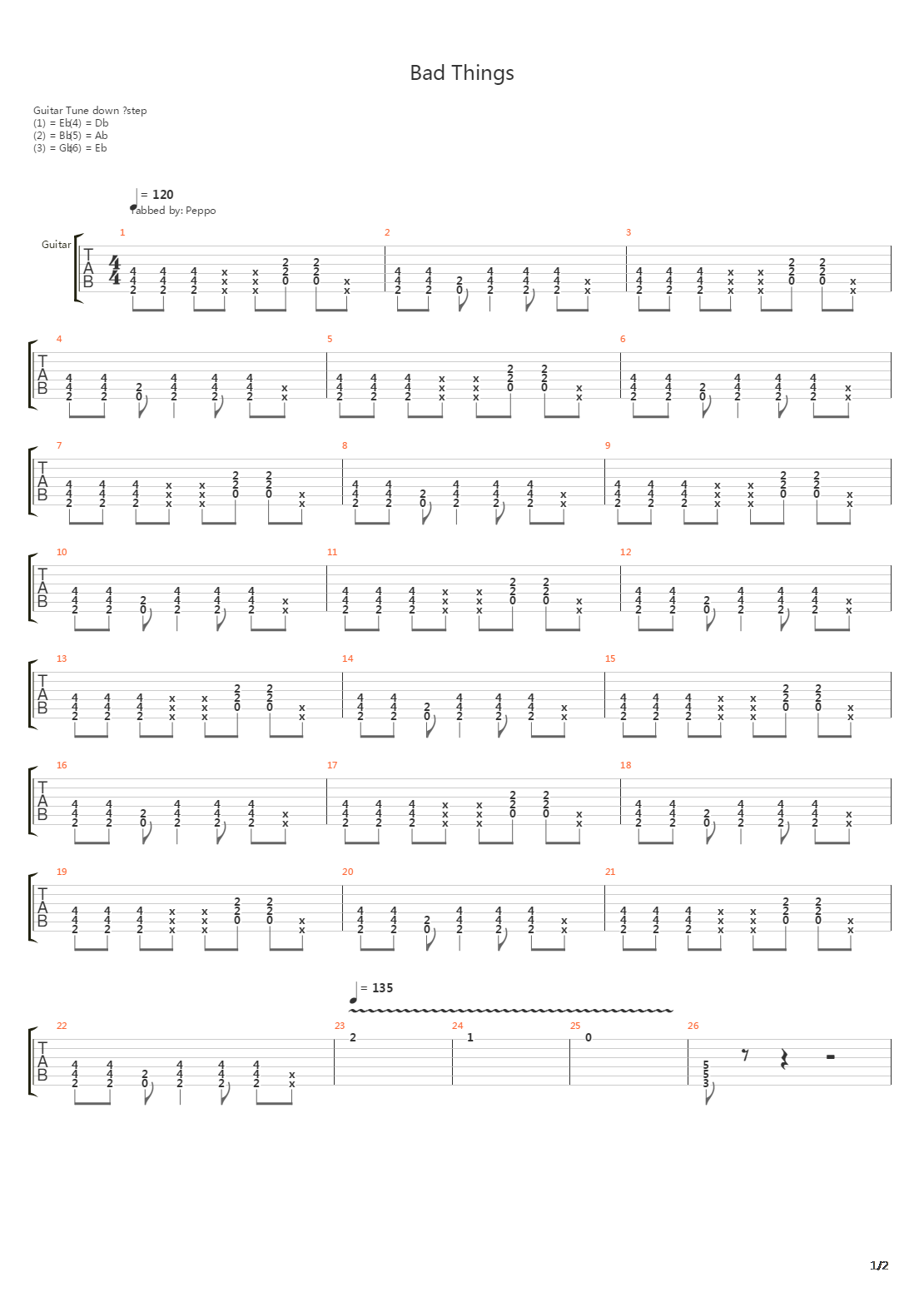 Bad Things吉他谱