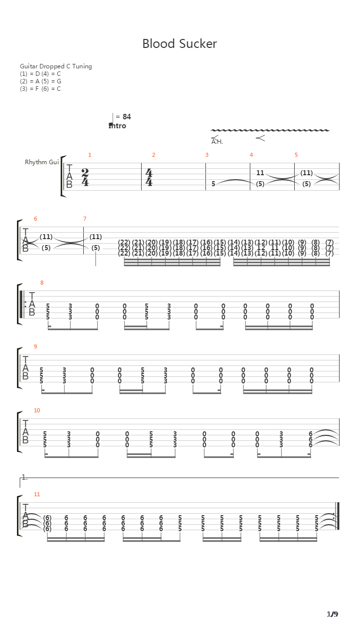 Blood Sucker吉他谱