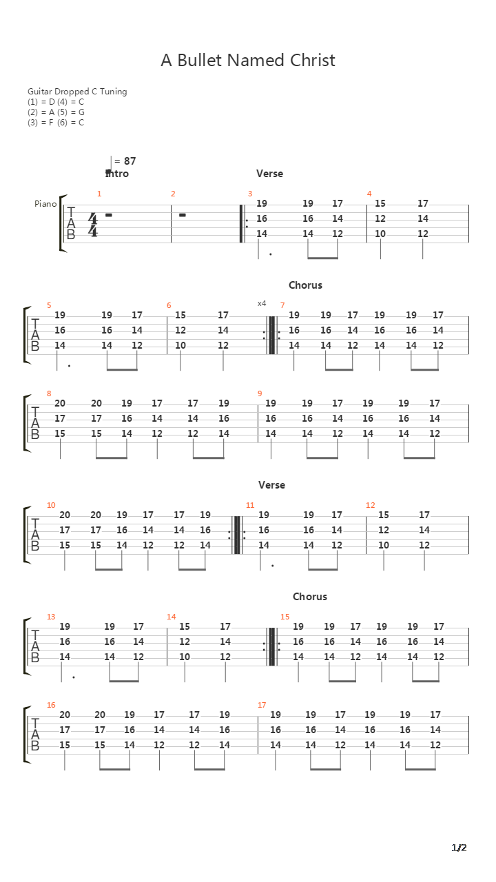 Bullet Named Christ吉他谱