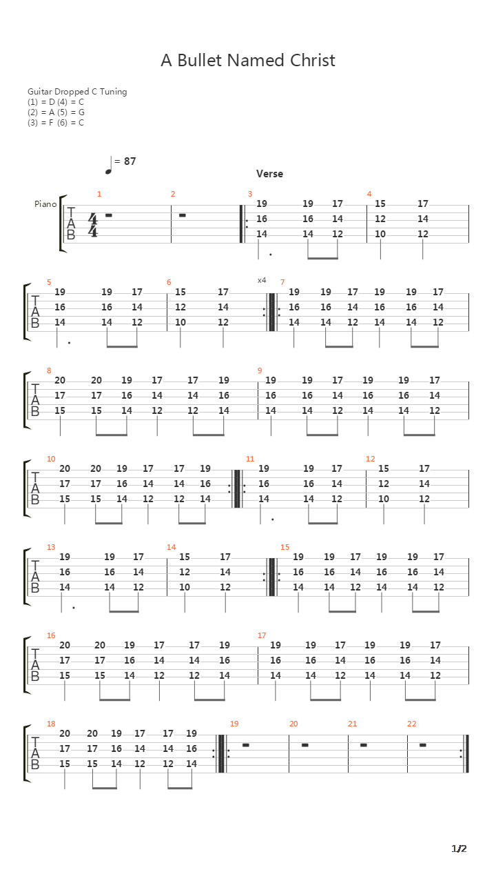 Bullet Named Christ吉他谱