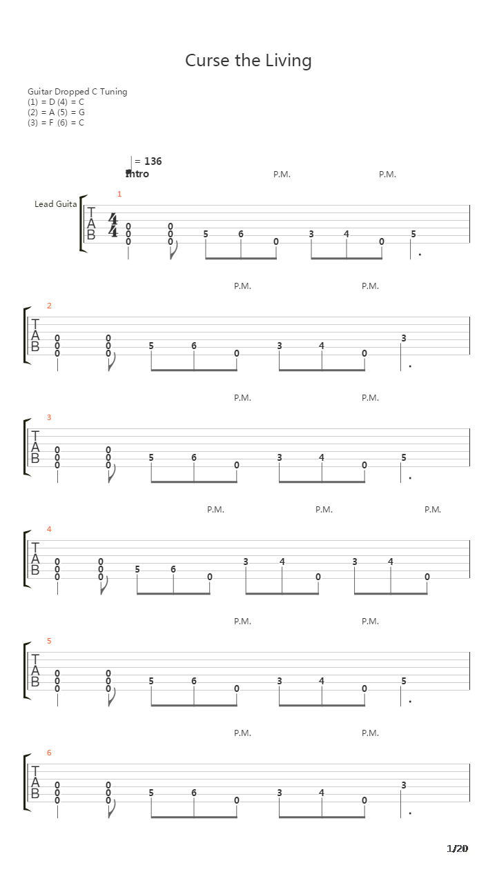 Curse The Living吉他谱