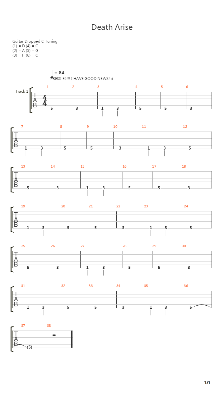 Death Arise吉他谱