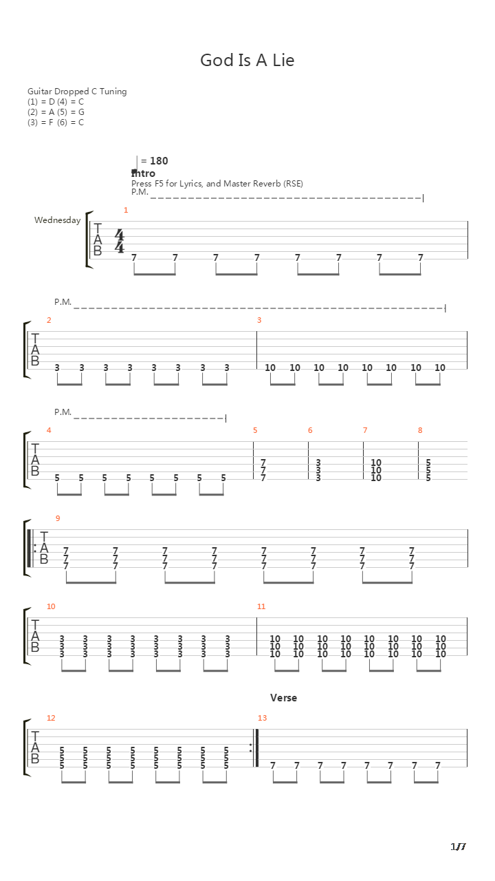 God Is A Lie吉他谱