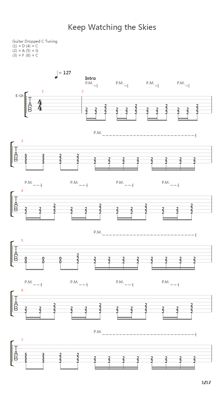 Keep Watching The Skies吉他谱