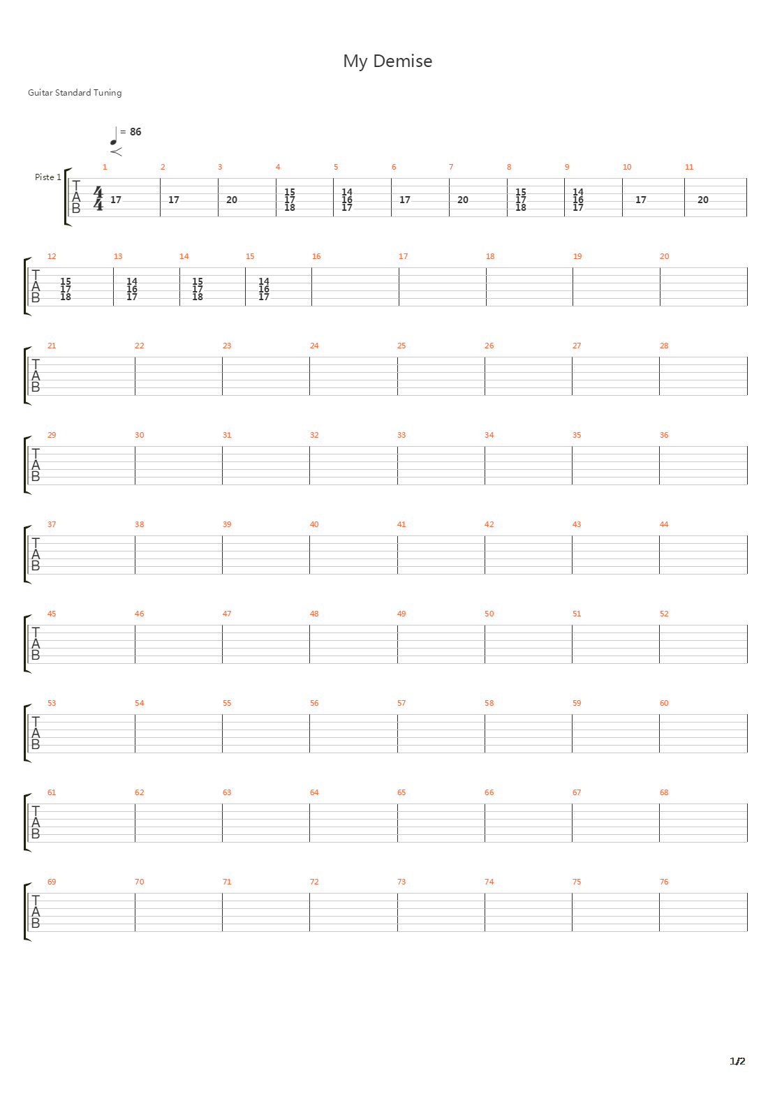 My Demise吉他谱