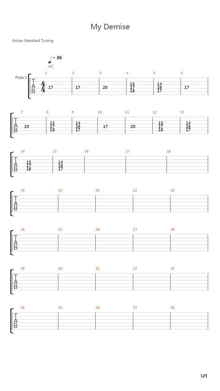 My Demise吉他谱