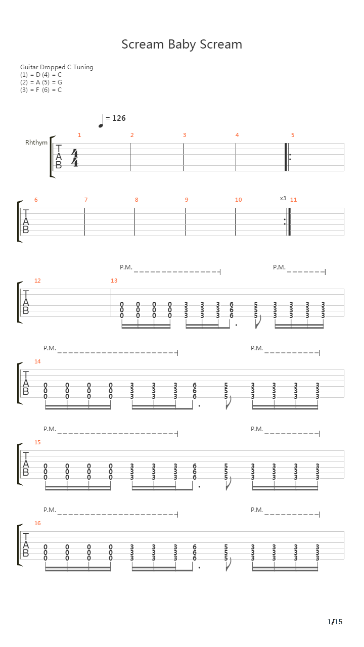 Scream Baby Scream吉他谱
