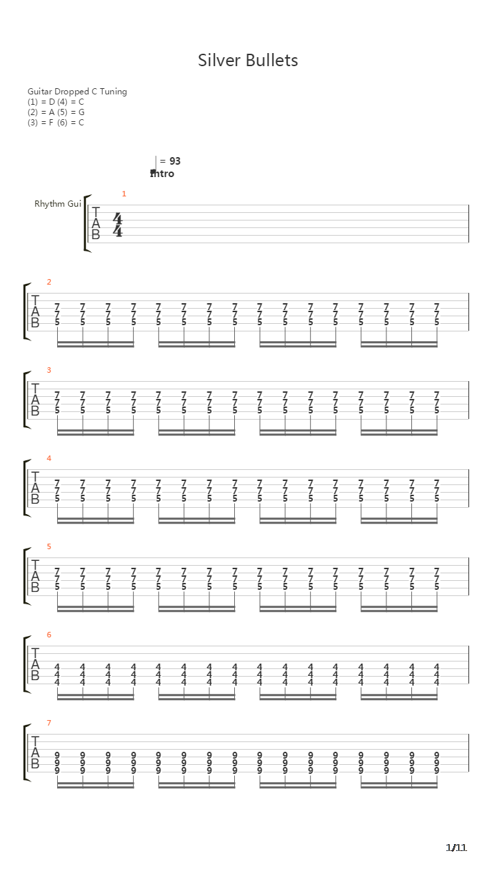 Silver Bullets吉他谱