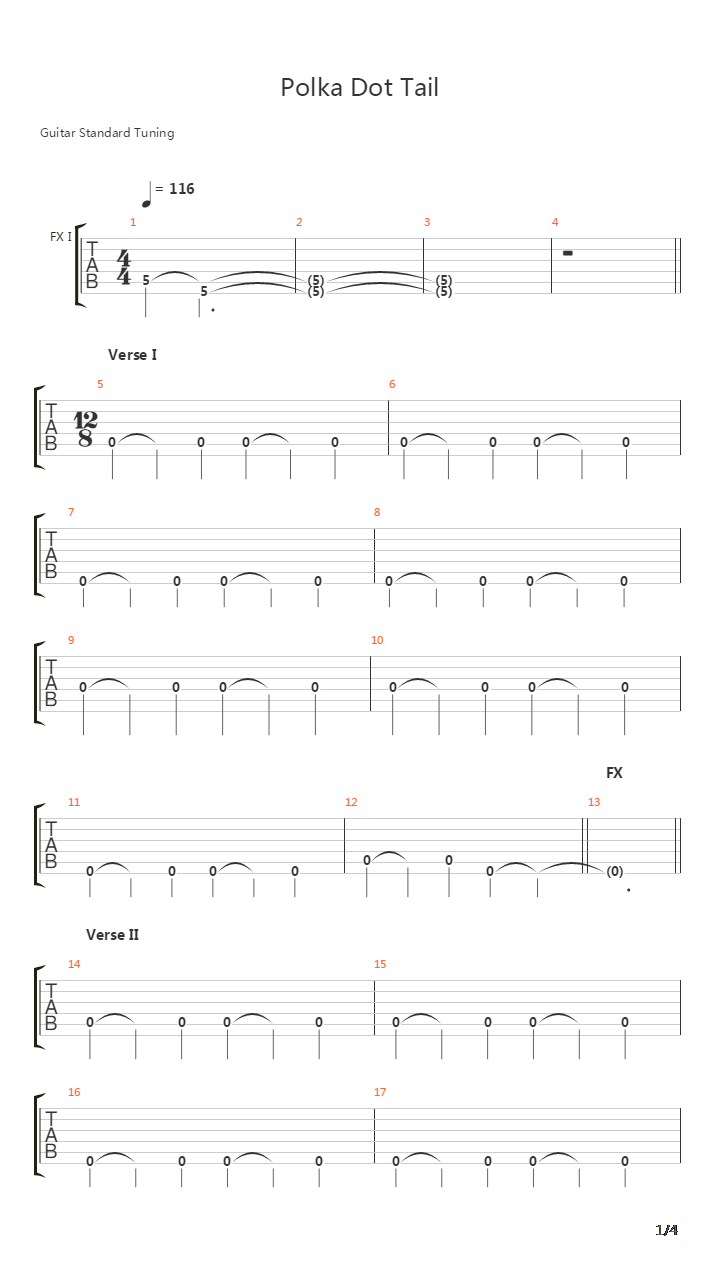 Polka Dot Tail吉他谱