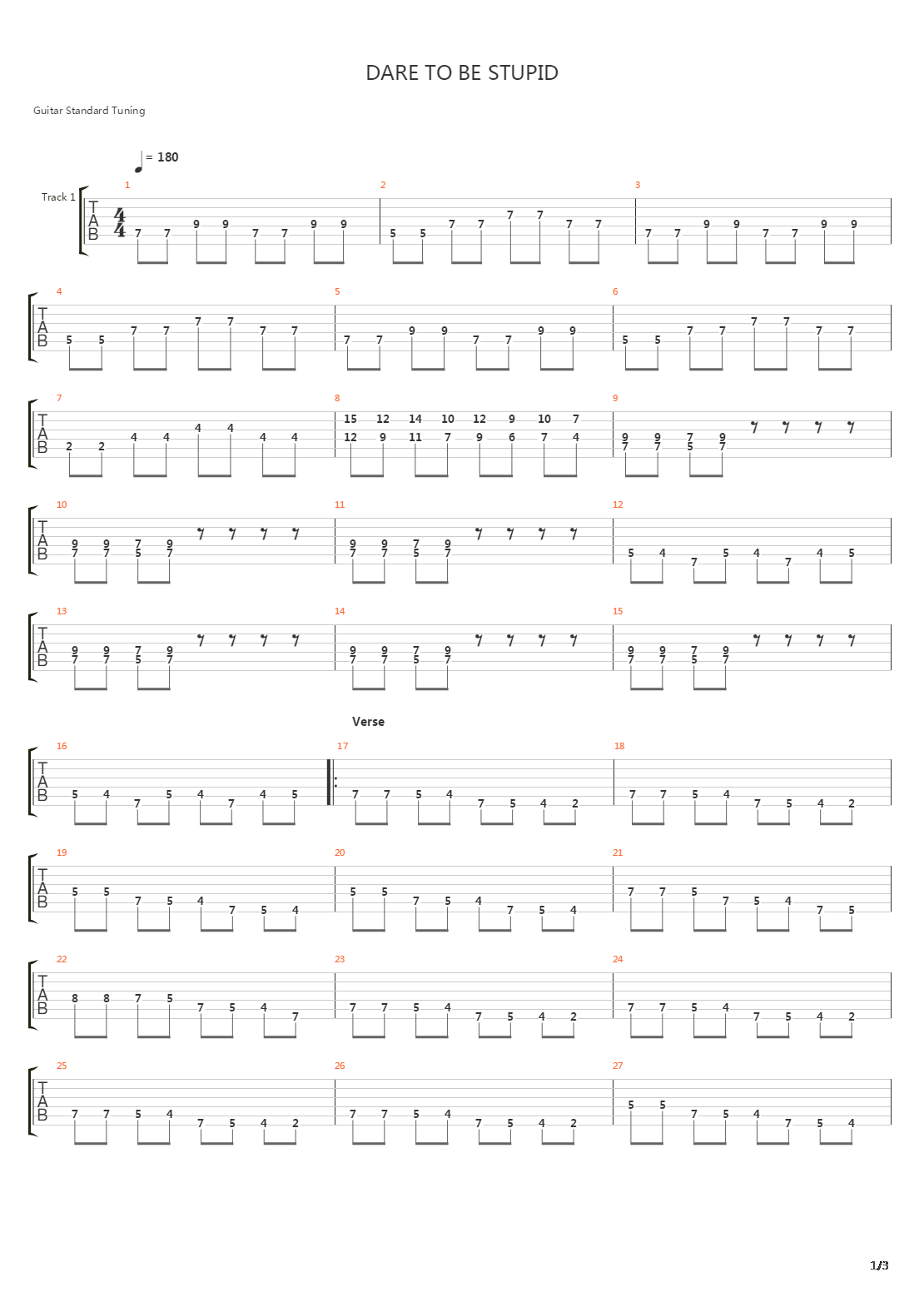 Dare To Be Stupid吉他谱