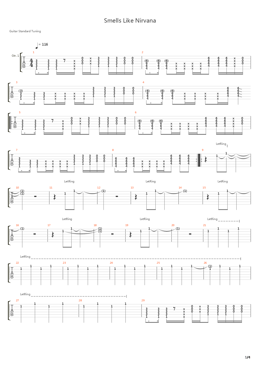 Smells Like Nirvana吉他谱