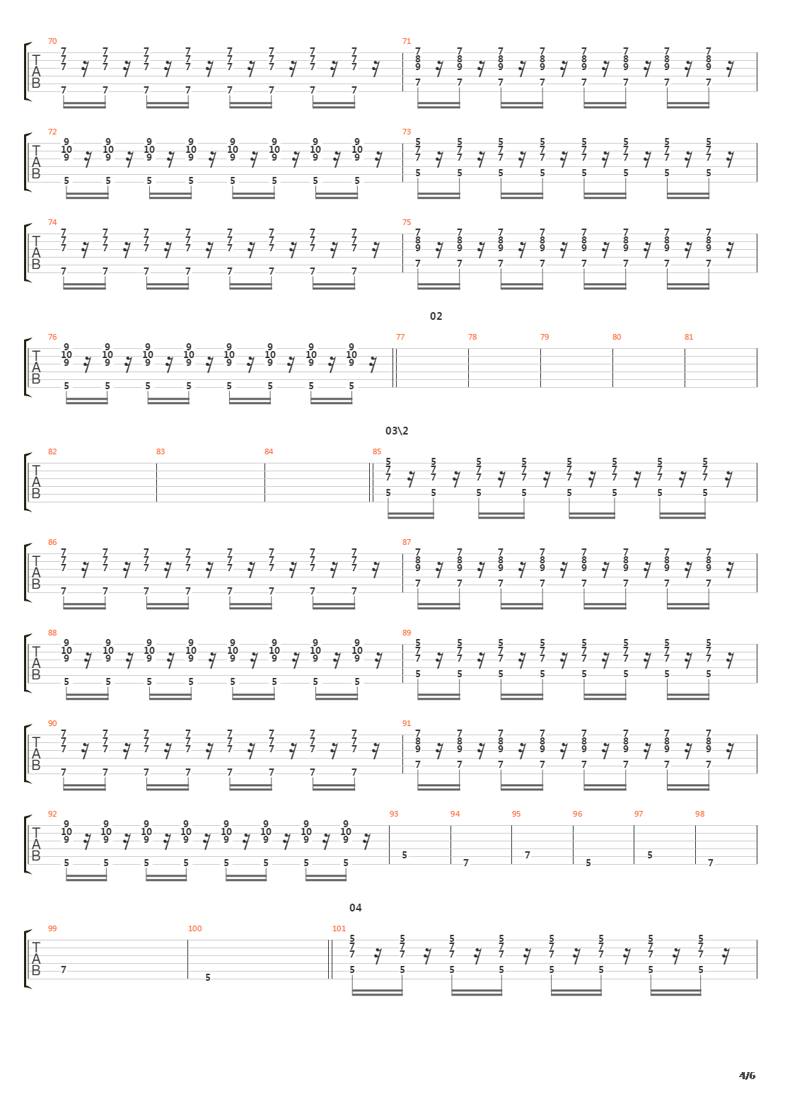 1000 Tage吉他谱
