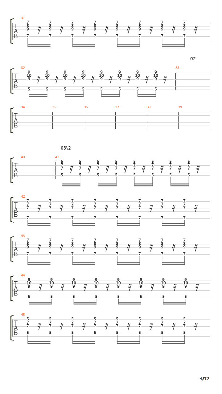 1000 Tage吉他谱