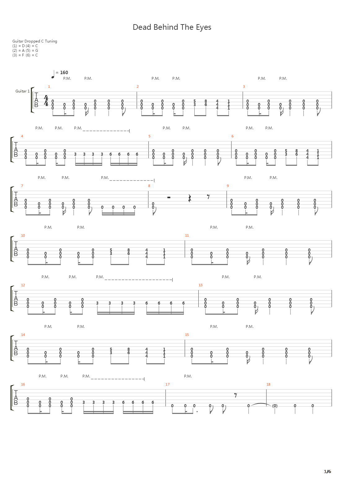 Dead Behind The Eyes吉他谱