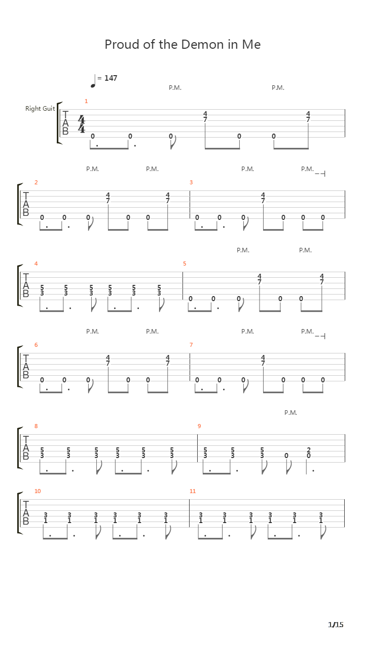 Proud Of The Demon In Me吉他谱
