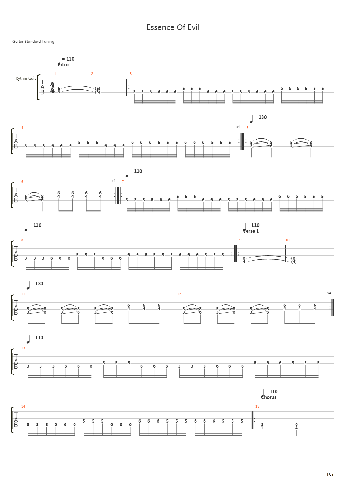 Essence Of Evil吉他谱