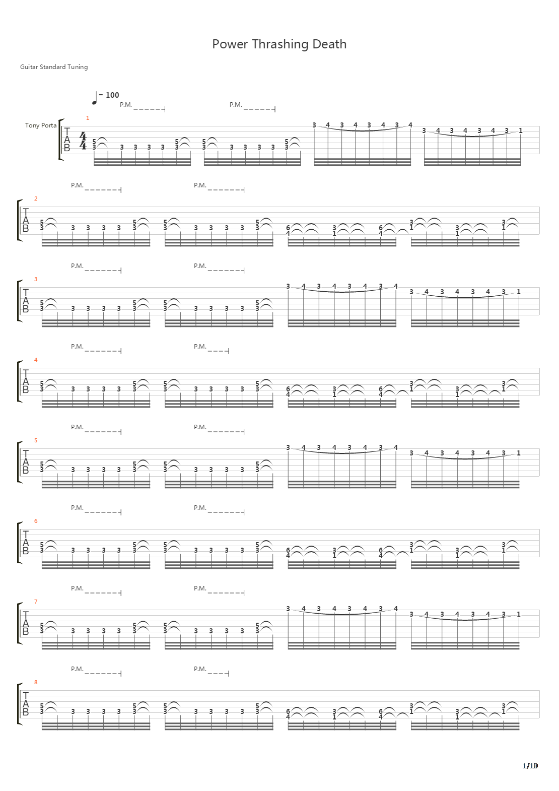 Power Thrashing Death吉他谱