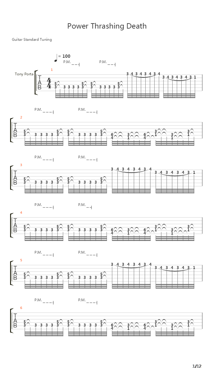 Power Thrashing Death吉他谱