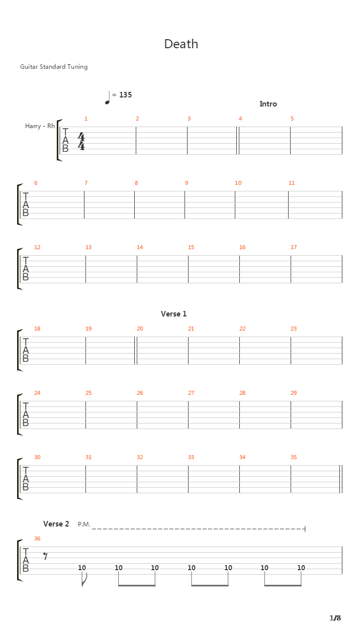 Death吉他谱
