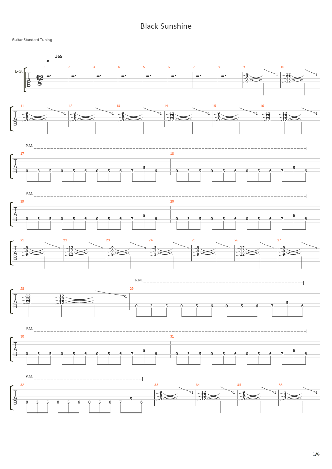 Black Sunshine吉他谱