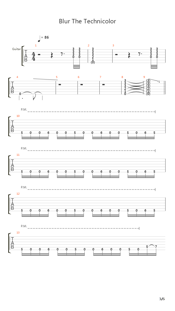 Blur The Technicolor吉他谱
