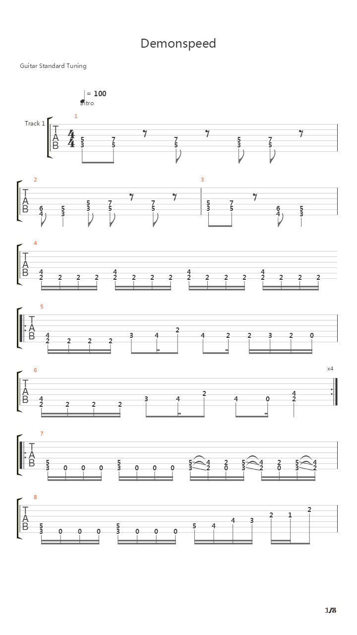 Demonspeed吉他谱