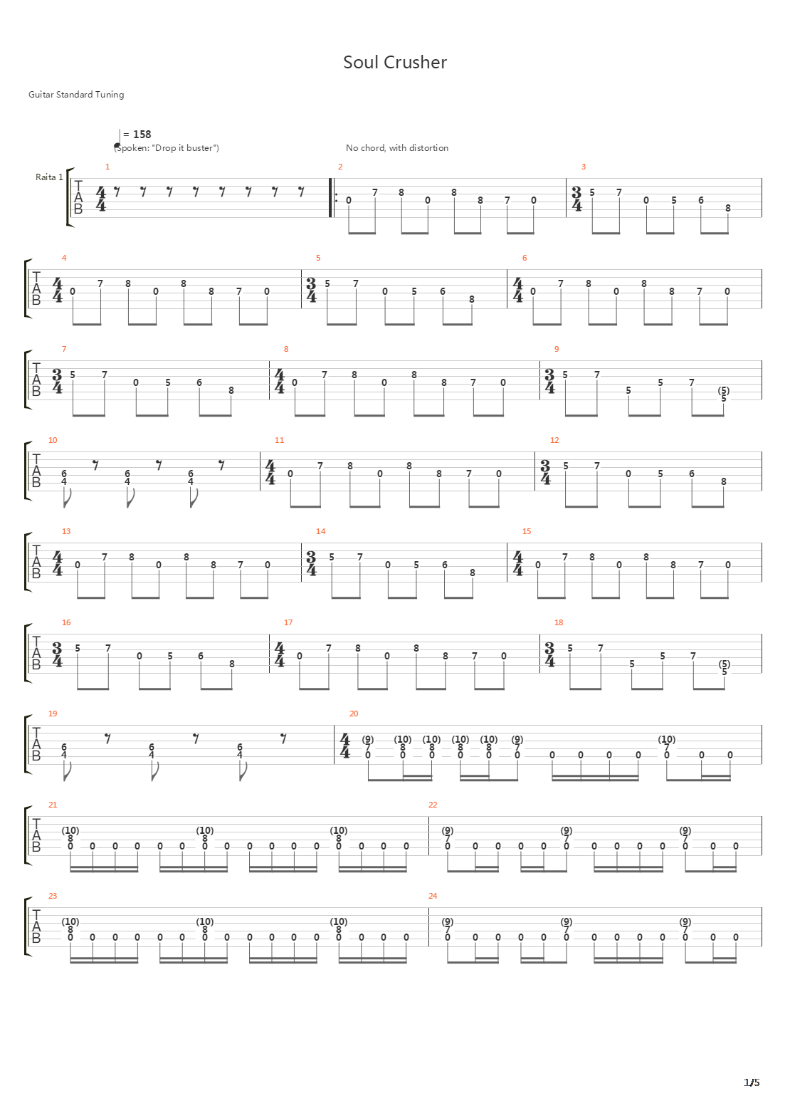 Soul Crusher吉他谱