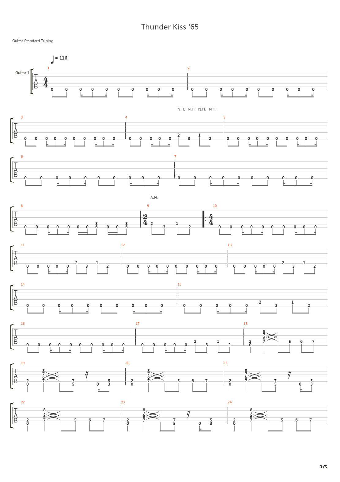 Thunder Kiss 65吉他谱