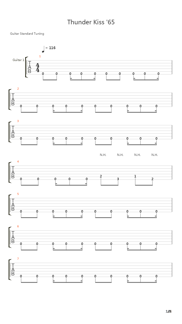 Thunder Kiss 65吉他谱