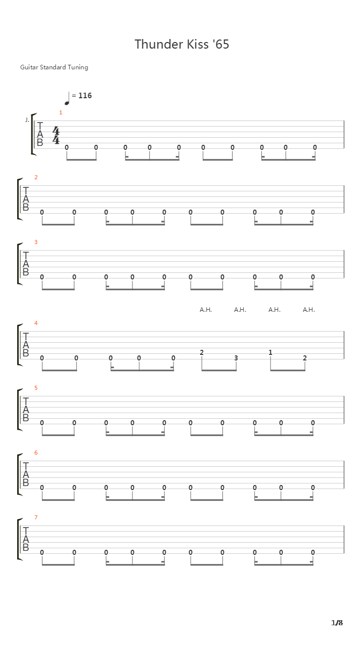 Thunder Kiss 65吉他谱