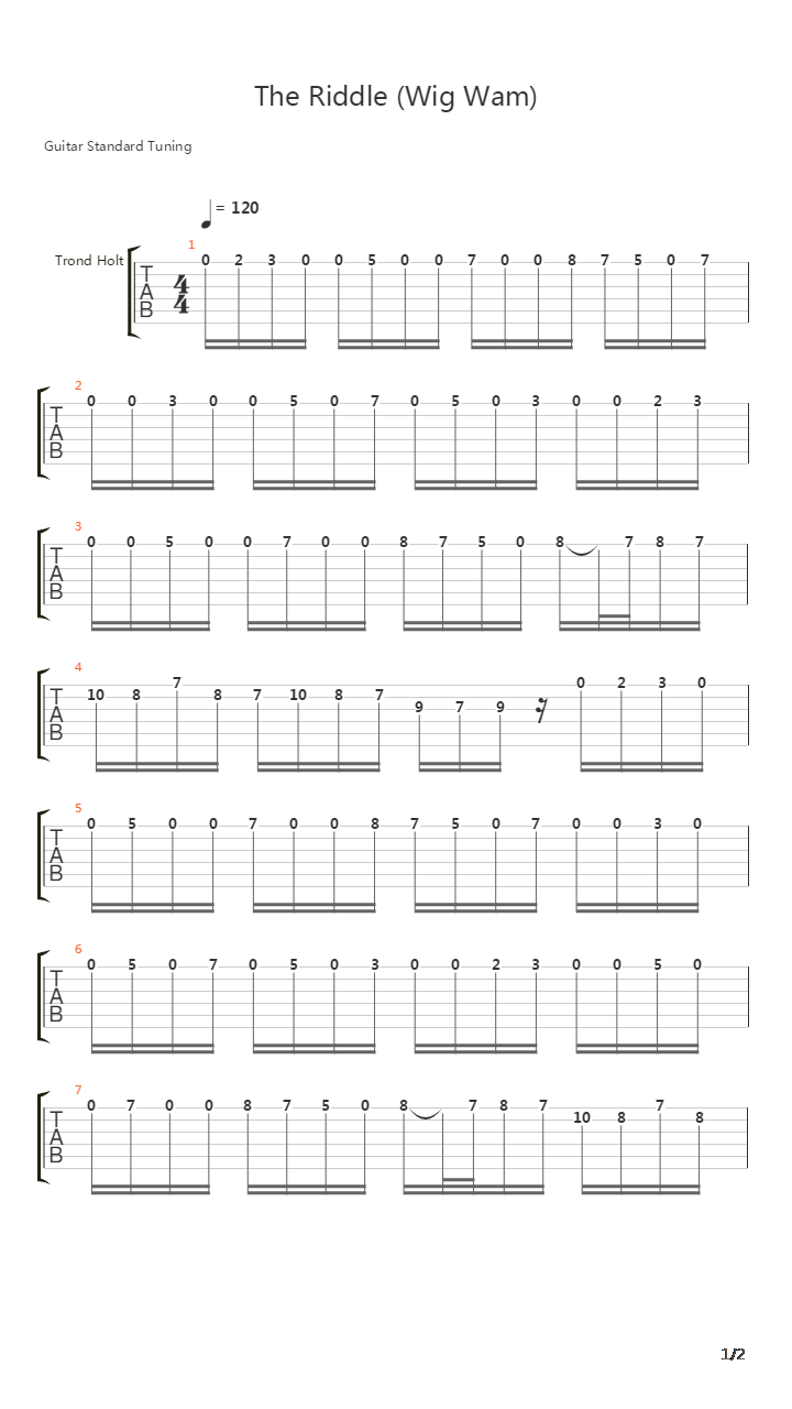 The Riddle吉他谱