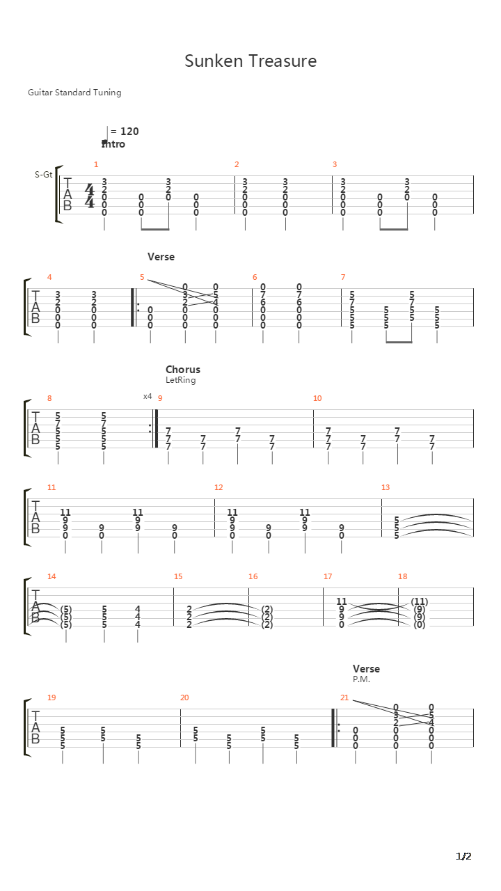 Sunken Treasure吉他谱