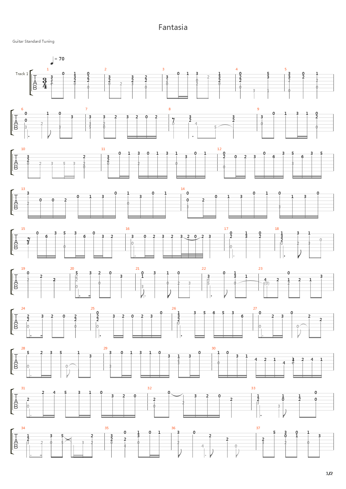 Fantasia吉他谱
