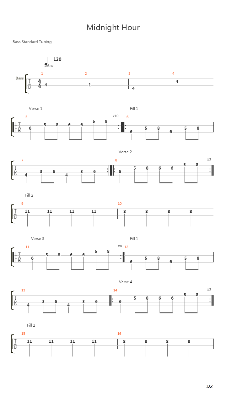Midnight Hour吉他谱